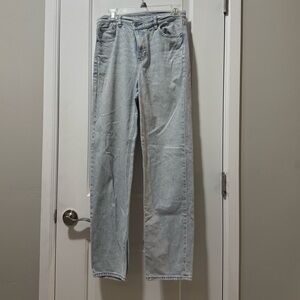 AMERICAN EAGLE STRIGID HIGH RISE BAGGY STRAIGHT JEANS